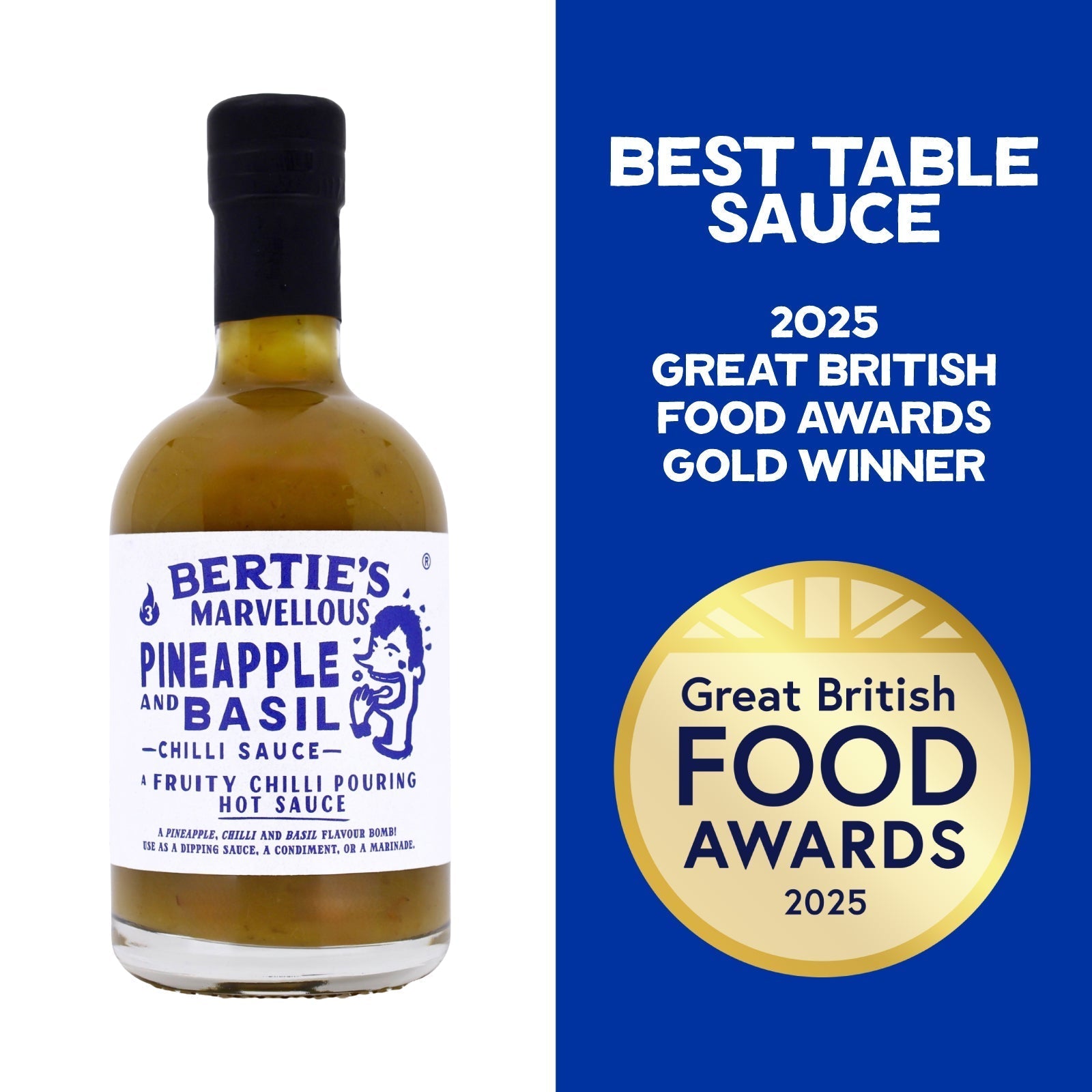 Bertie’s Marvellous Pineapple & Basil Chilli Sauce Wins Gold ‘Best Table Sauce’ at 2025 Great British Food Awards