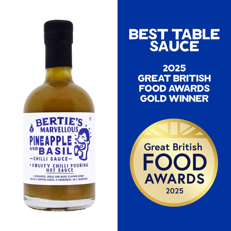Bertie’s Marvellous Pineapple & Basil Chilli Sauce Wins Gold ‘Best Table Sauce’ at 2025 Great British Food Awards