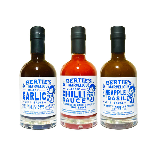 Bertie's Marvellous Chilli Sauce Collection with FREE Tote